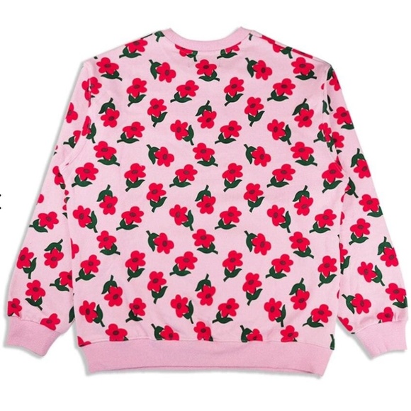 Men's GOLF WANG Find Some Time Pink and Red Flower Crewneck Sweatshirt - Size L - Picture 16 of 16